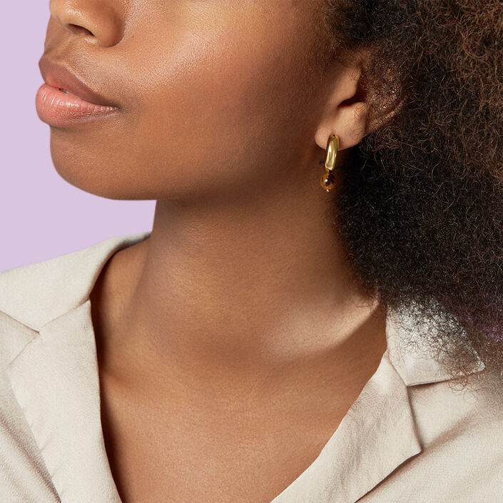 Créoles BOUCLE - Ecaille / Doré - Boucles d'oreilles  | Agatha