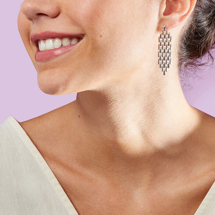 Boucles d'oreilles pendantes MINUIT - Argenté - Boucles d'oreilles  | Agatha