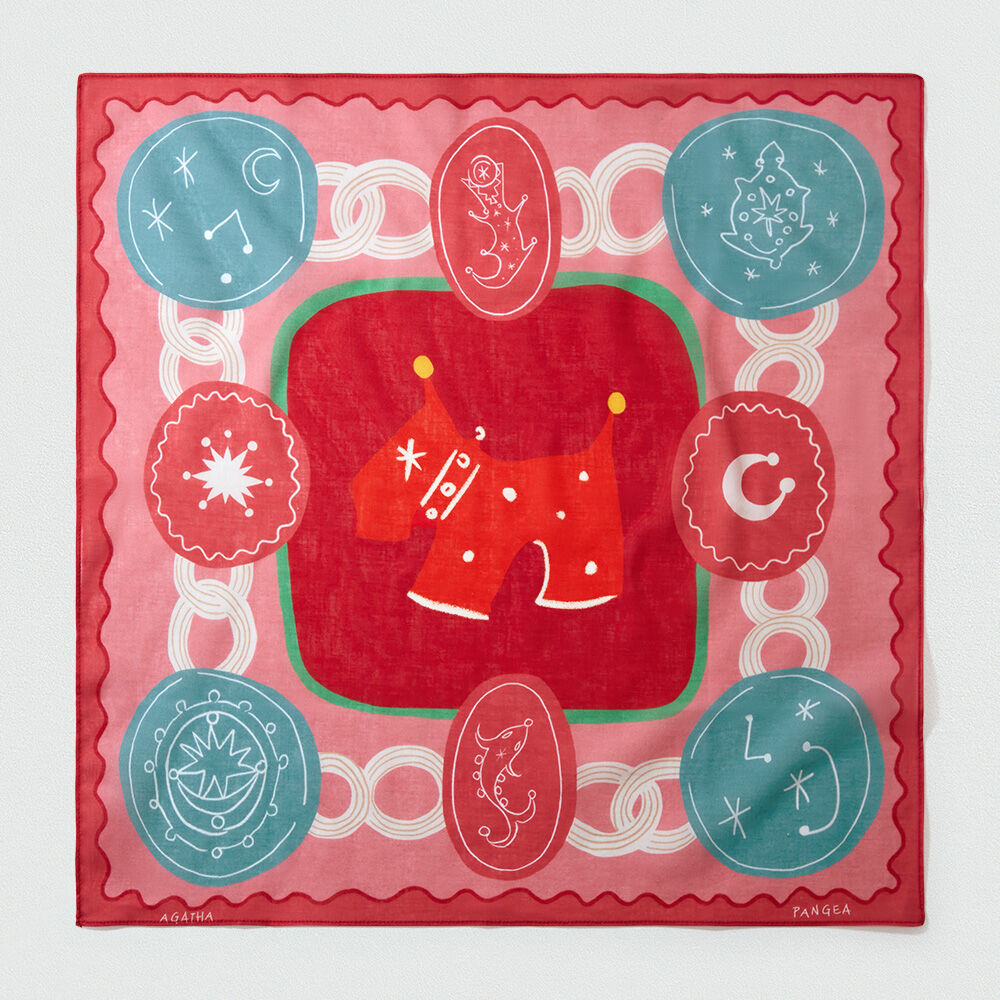 Foulard PANGEA - Rose / Bleu  - Lookbooks nouveaut&eacute;s  | Agatha