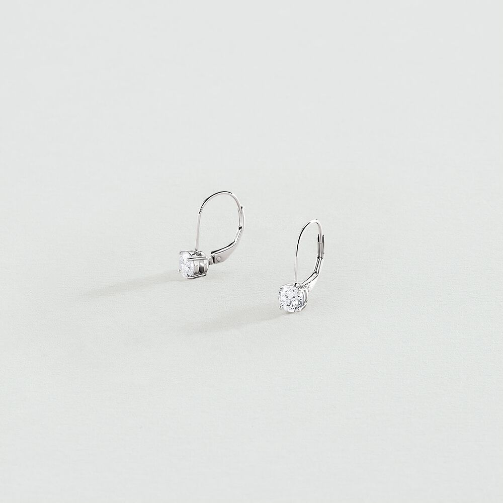 Boucles d'oreilles pendantes SOL - Cristal / Argenté - Boucles d'oreilles dormeuses  | Agatha