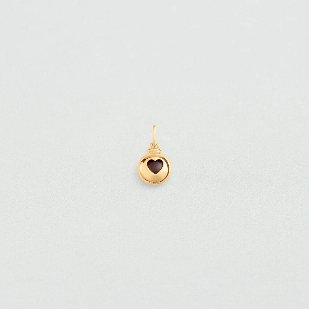 Pendentif C&OElig;UR - Bordeaux / Dor&eacute; - Bijoux  | Agatha
