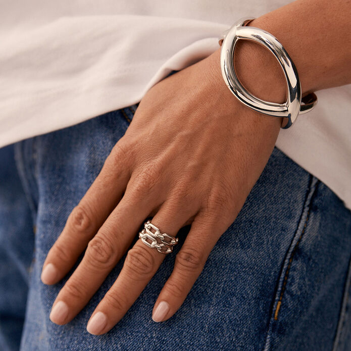Bague ajustable CHAIN - Argenté - Bagues  | Agatha