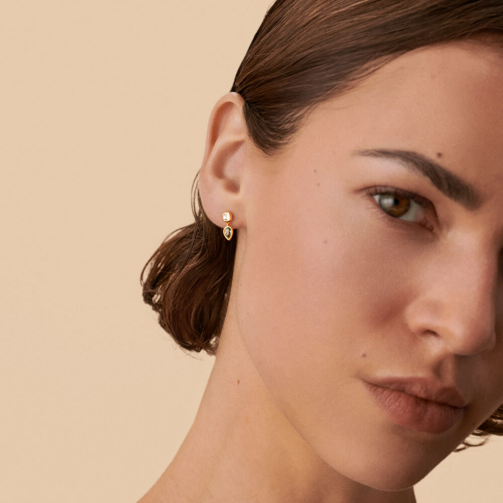 Piercing puce LILA - Vert d eau / doré - Piercings  | Agatha