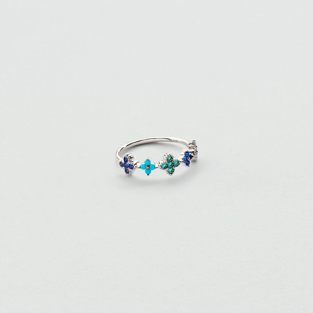Bague fine BELOVED - Multicolore / Argent&eacute; - Bagues fines  | Agatha