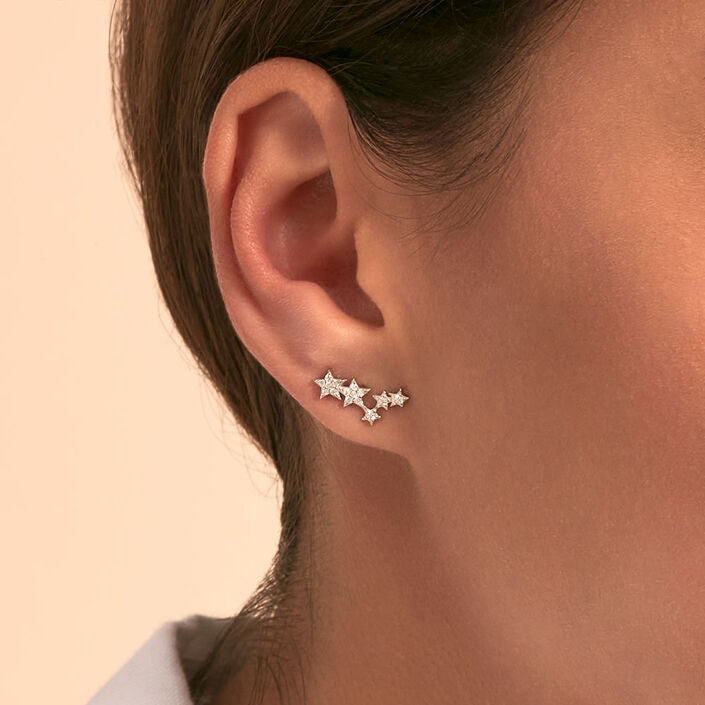 Piercing puce SHINE - Cristal / Argenté - Piercings  | Agatha