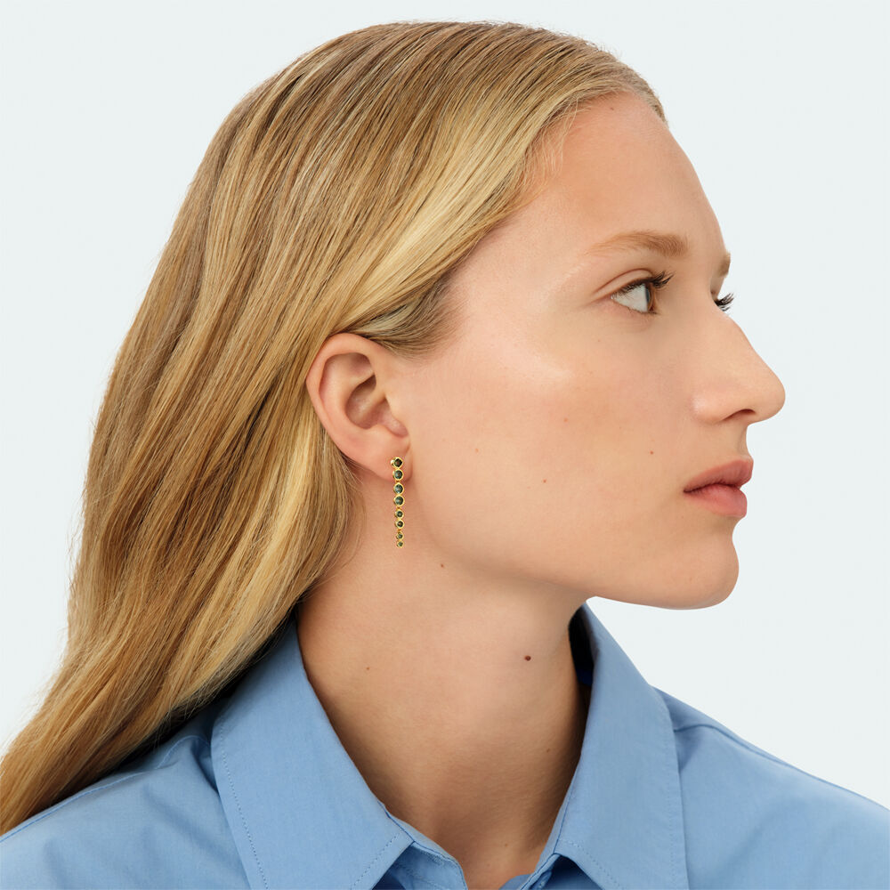 Boucles d'oreilles pendantes SAINT GERMAIN - Vert / Dor&eacute; - Boucles d'oreilles pendantes  | Agatha