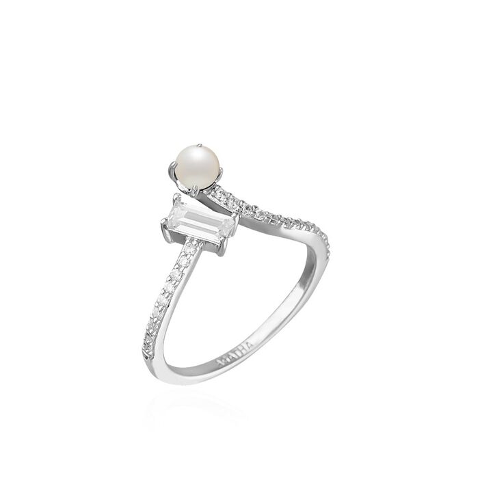 Bague fine GIOIA - Cristal / Argenté - Bagues  | Agatha