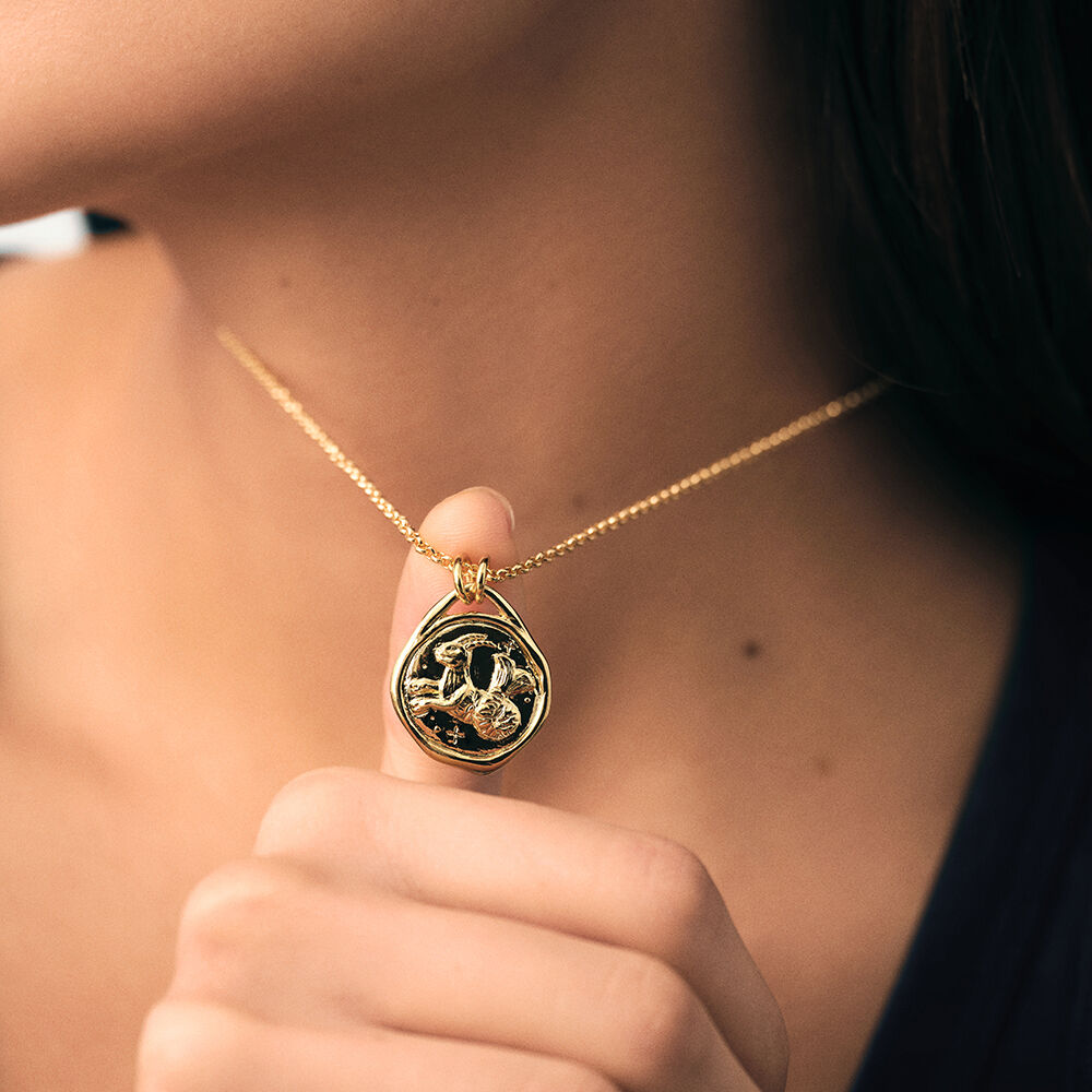Pendentif CAPRICORNE ZODIAQUE - Dor&eacute; - Bijoux sans pierre  | Agatha