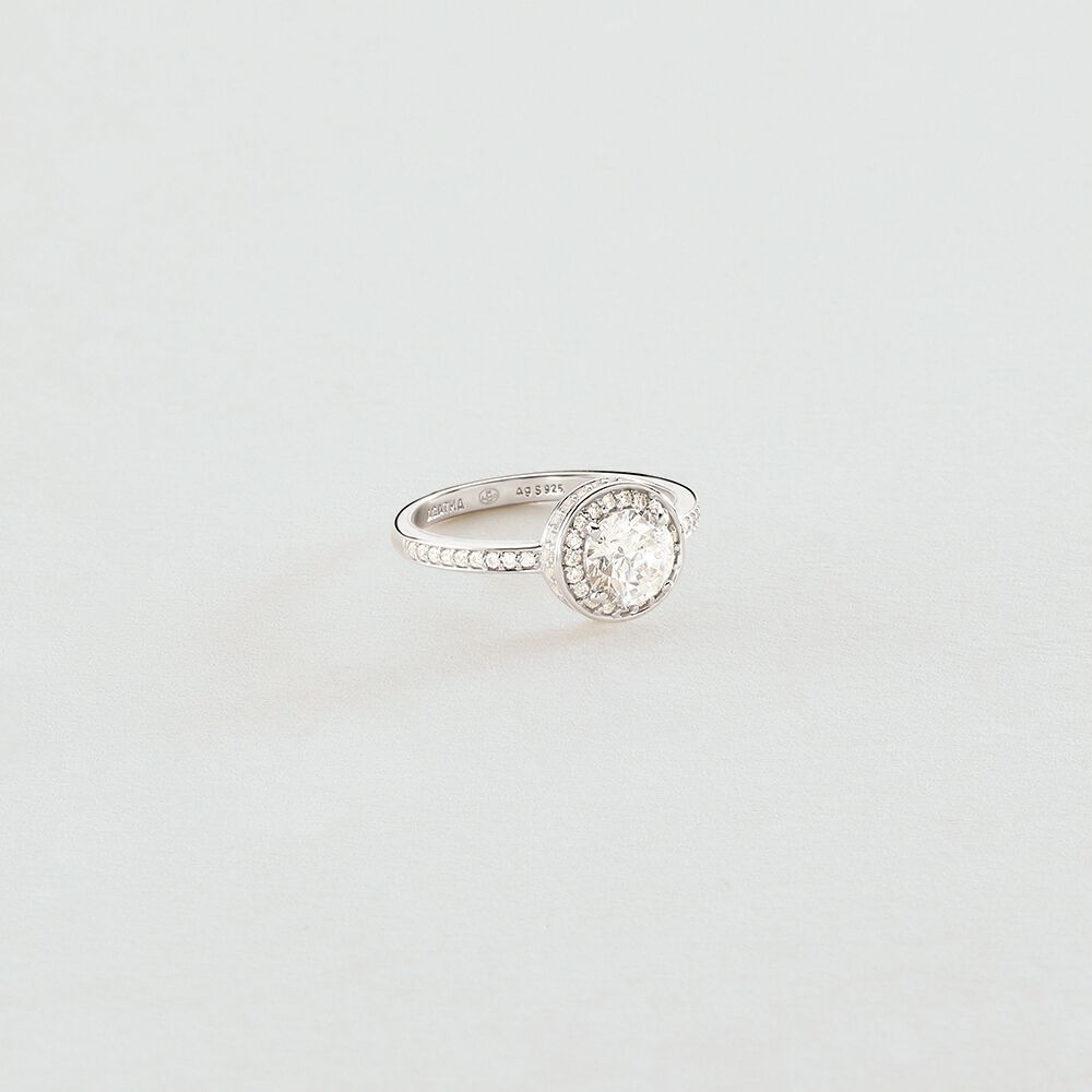 Bague fine IMPERIAL - Cristal / Argenté - Bagues avec pierre  | Agatha