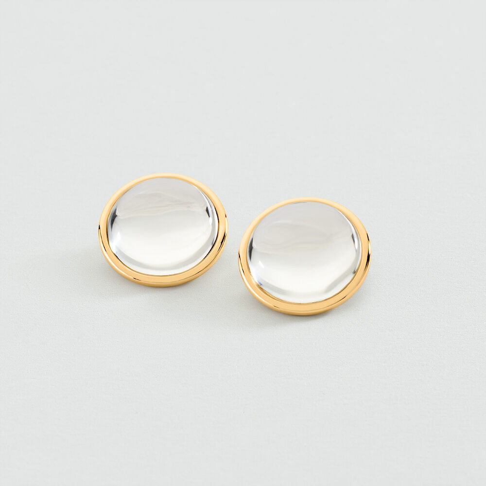 Boucles d'oreilles puces OVERSIZE BATIGNOLLES - Cristal / Dor&eacute; - Boucles d'oreilles puces  | Agatha