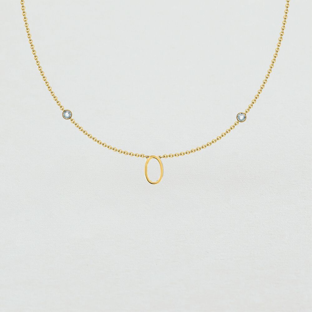 Collier ras du cou LETTRE O - Cristal / Doré - Colliers ras du cou  | Agatha