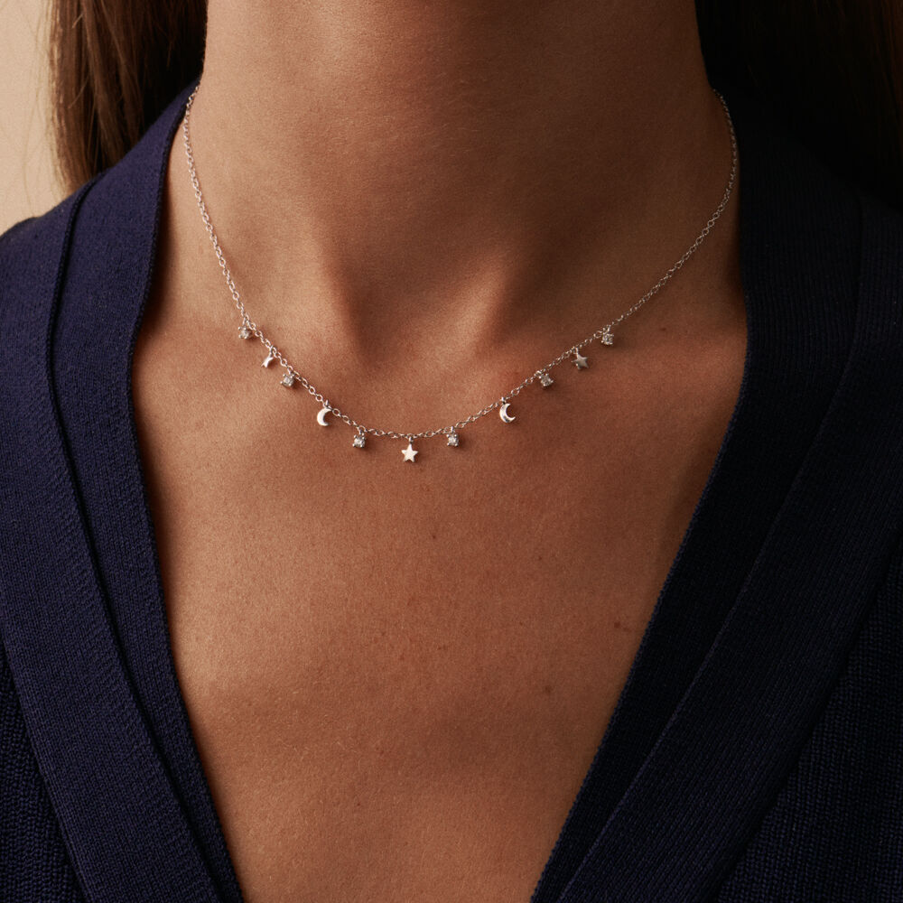 Collier ras du cou LUNITAS - Cristal / Argenté - Colliers  | Agatha