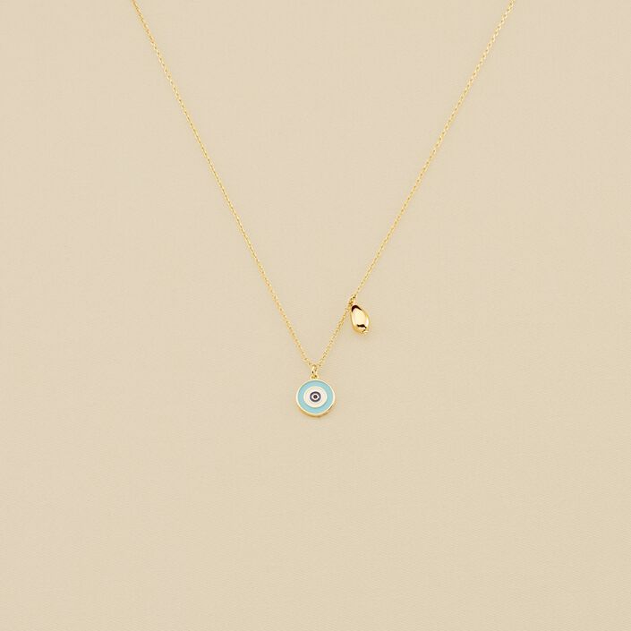 Collier ras du cou CYCLADES - Turquoise / Doré - Colliers  | Agatha