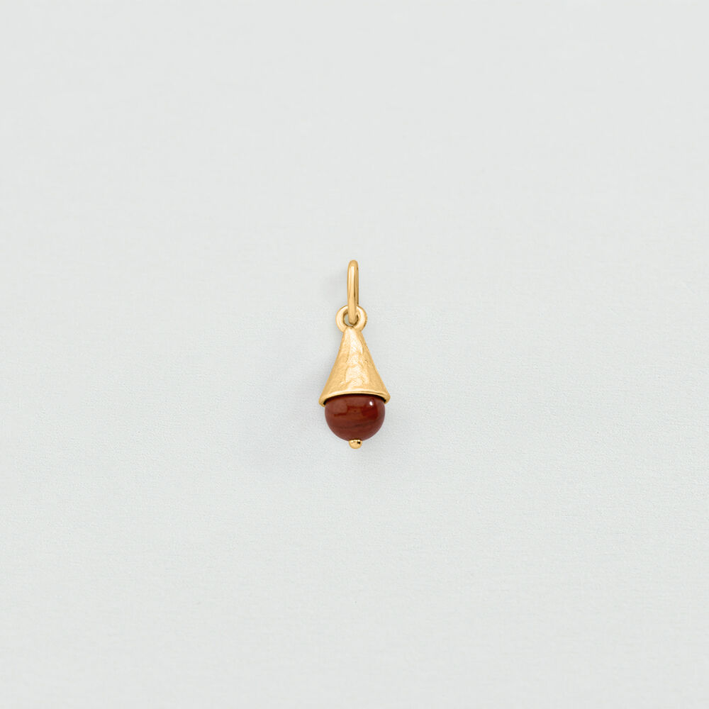 Pendentif GOUTTE PIERRE NATURELLE TALISMANS - Rouge / Dor&eacute; - Calypso  | Agatha