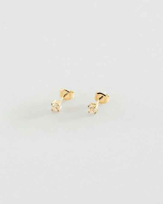 Boucles d'oreilles puces SOL - Cristal / Doré - Boucles d'oreilles puces  | Agatha Boucles d'oreilles puces SOL - Cristal / Doré - Boucles d'oreilles puces  | Agatha