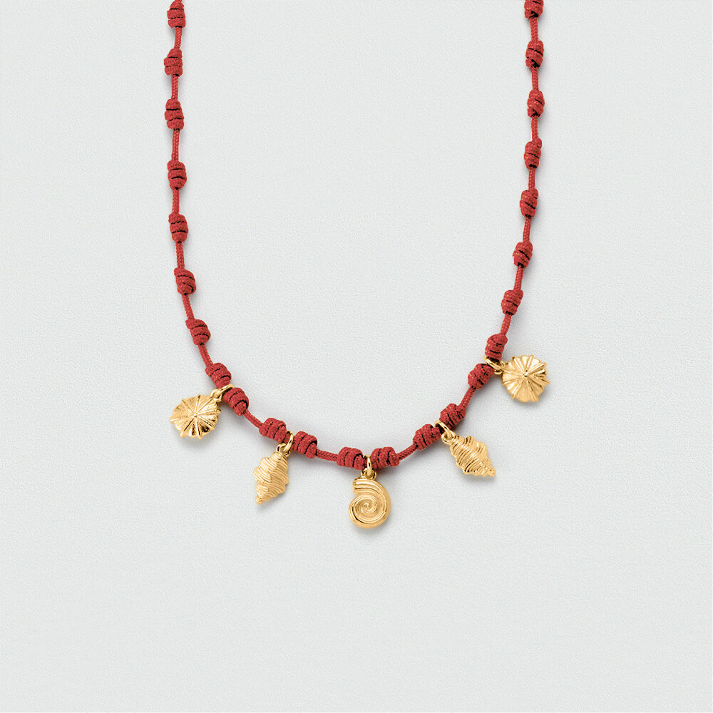 Collier mi-long CALYPSO - Rouge / Dor&eacute; - Colliers mi-long  | Agatha