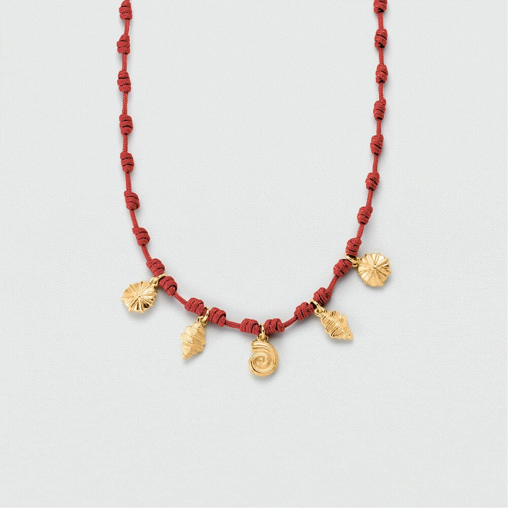 Collier mi-long CALYPSO - Rouge / Dor&eacute; - Colliers mi-long  | Agatha