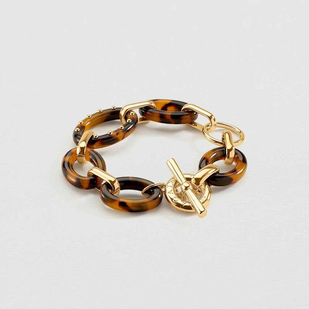 Bracelet souple ARIA - Ecaille / Doré - Bracelets fantaisie  | Agatha