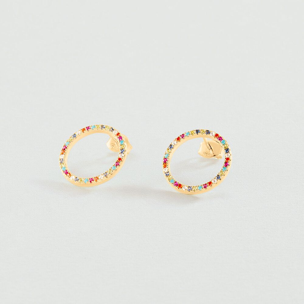 Boucles d'oreilles pendantes RAINBOW - Multicolore / Doré - Boucles d'oreilles fantaisies  | Agatha