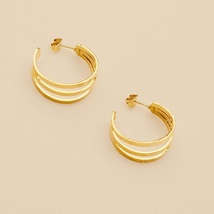 Créoles MAAT - Doré - Boucles d'oreilles  | Agatha