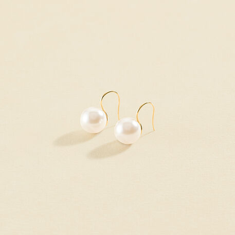 Boucles d'oreilles pendantes EAR9PEARLY - Perle / Doré - Boucles d'oreilles  | Agatha