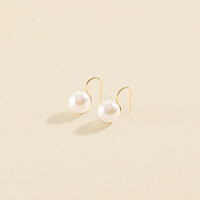 Boucles d'oreilles pendantes EAR9PEARLY - Perle / Doré - Boucles d'oreilles  | Agatha