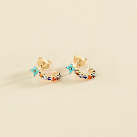 Créoles BELOVED - Multicolore / Doré - Boucles d'oreilles  | Agatha