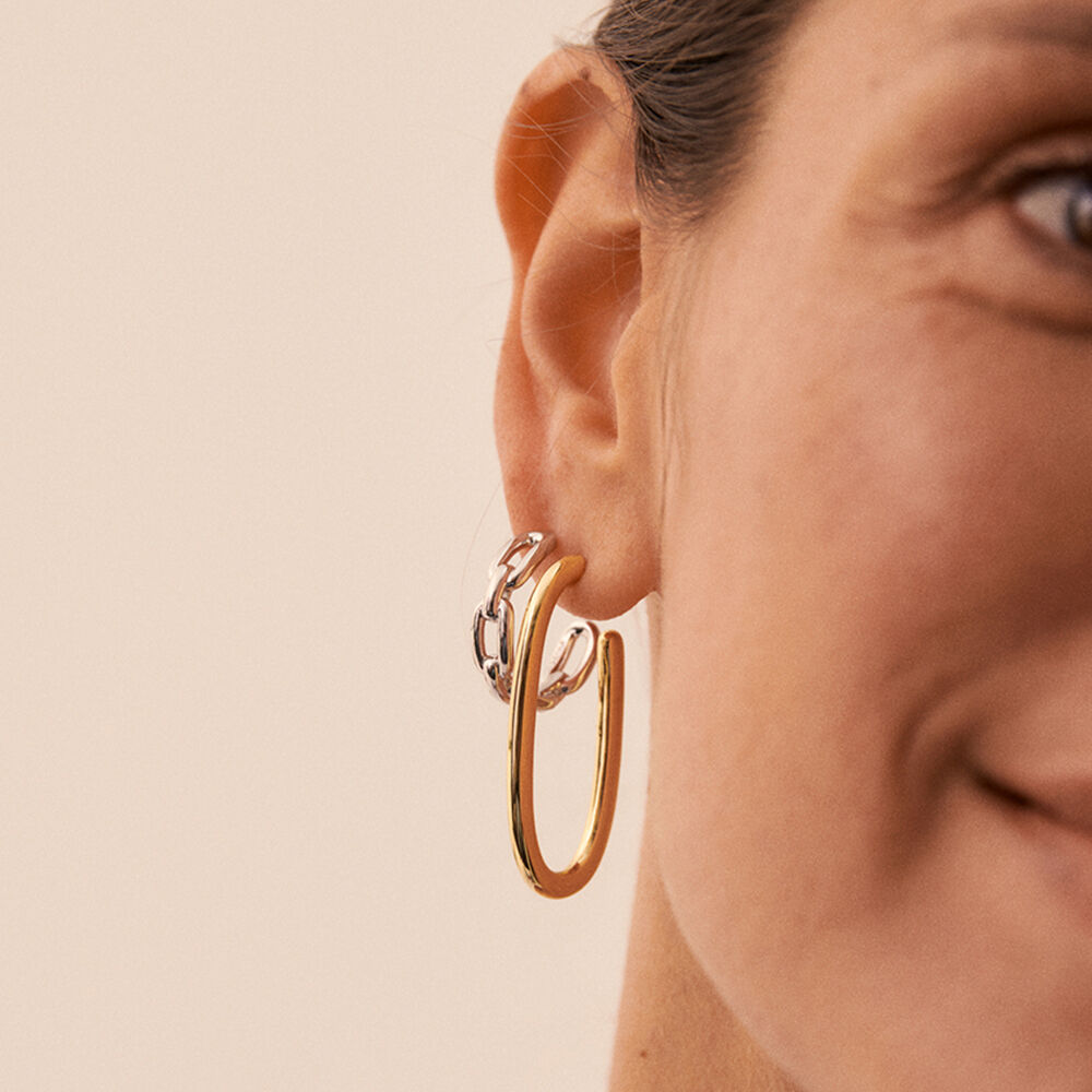 Créoles CHAIN - Argenté - Boucles d'oreilles  | Agatha