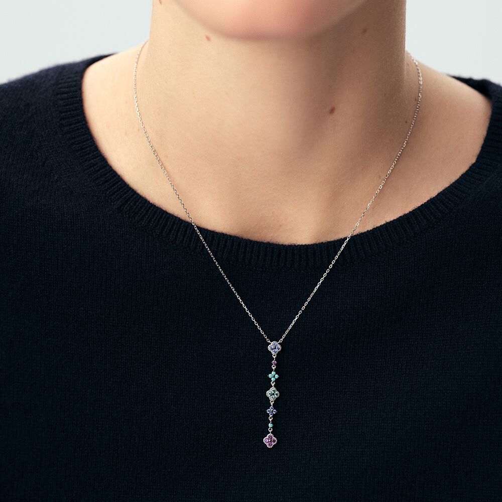 Set 3 Créoles Agatha Beloved Multicolore - Boucles D'Oreilles Argent Rhodié Pavé Oxydes Zirconium, Élégance & Couleurs Vives