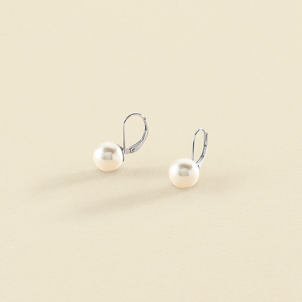 Boucles d'oreilles pendantes PEARLY - Perle / Argenté - Boucles d'oreilles  | Agatha