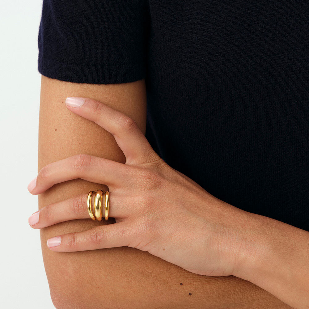 Bague large TRIJONC - Dor&eacute; - Bagues fantaisie  | Agatha