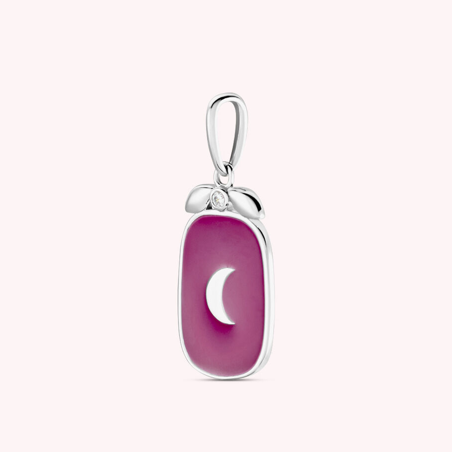 Pendentif LUNE - Violet / Argenté - Bijoux  | Agatha