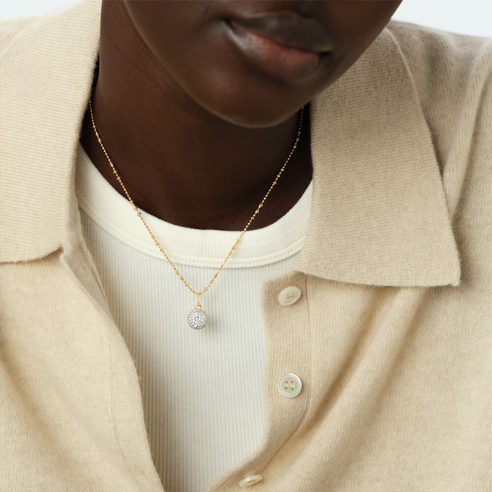 Pendentif BOULE PAV&Eacute;E - Cristal / Dor&eacute; - Nouveaut&eacute;s  | Agatha
