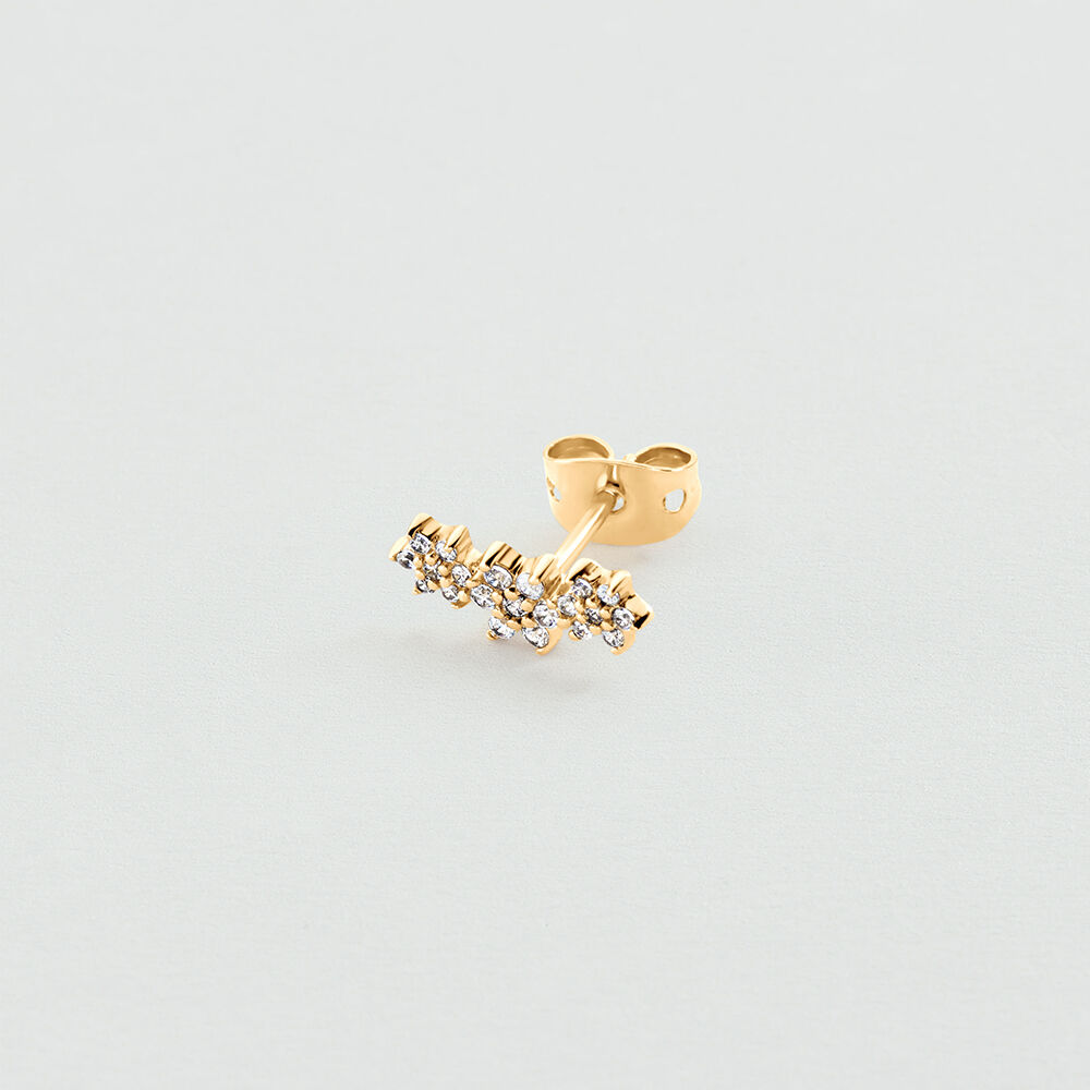 Puce &agrave; l'unit&eacute; EAR4TRIOFLOR - Cristal / Dor&eacute; - Boucles d'oreilles  | Agatha