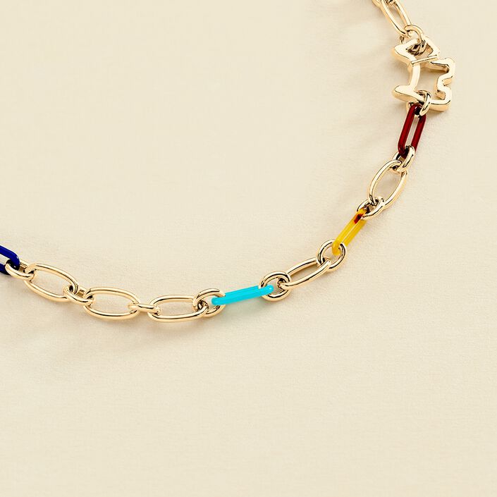 Collier mi-long CHIEN - Multicolore / Doré - Colliers  | Agatha