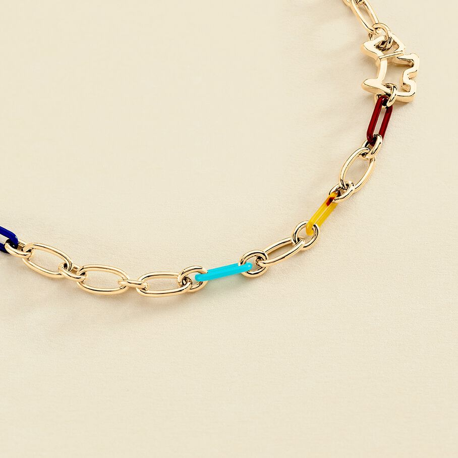 Collier mi-long CHIEN - Multicolore / Doré - Colliers  | Agatha