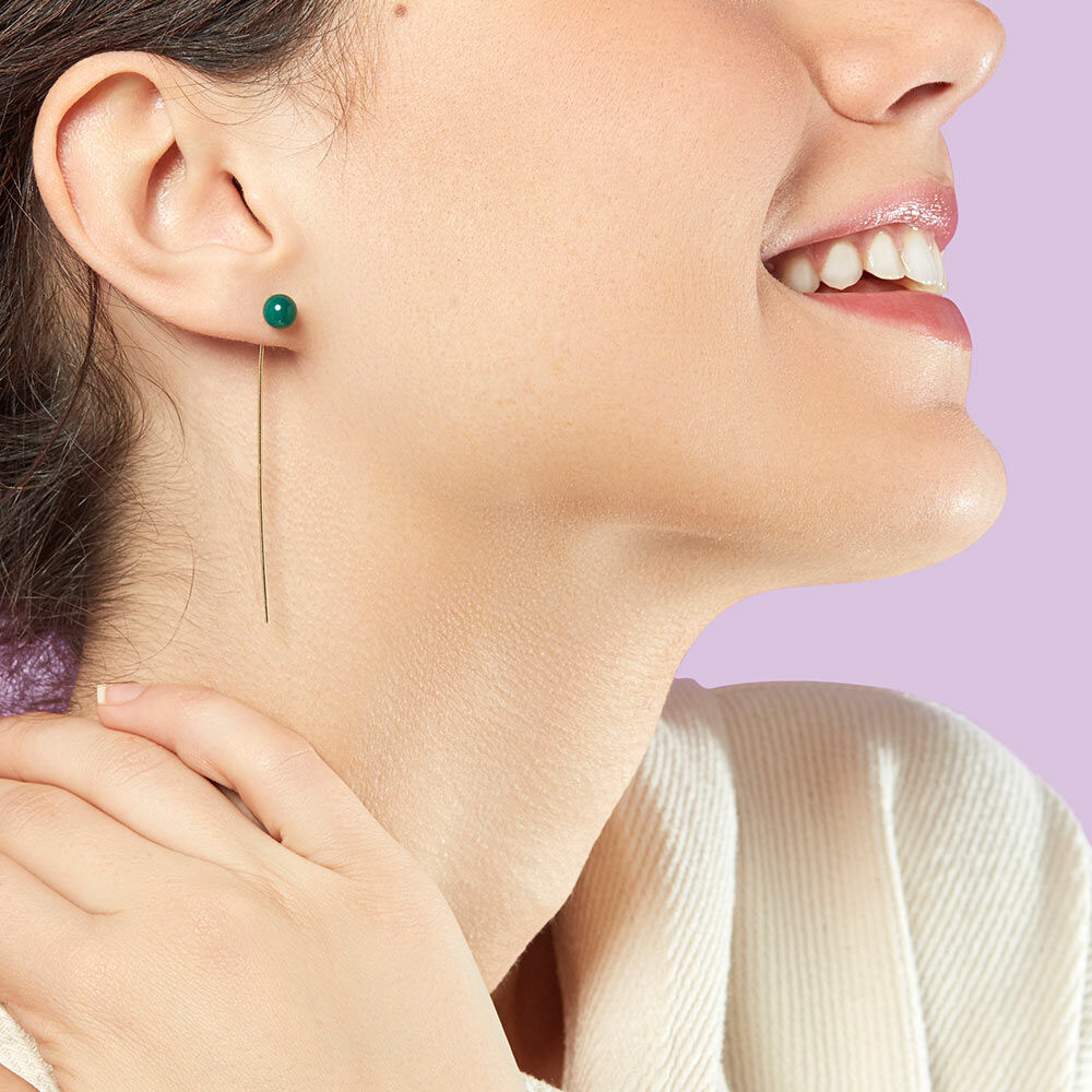 Piercing puce STONES - Vert / Doré - Outlet  | Agatha