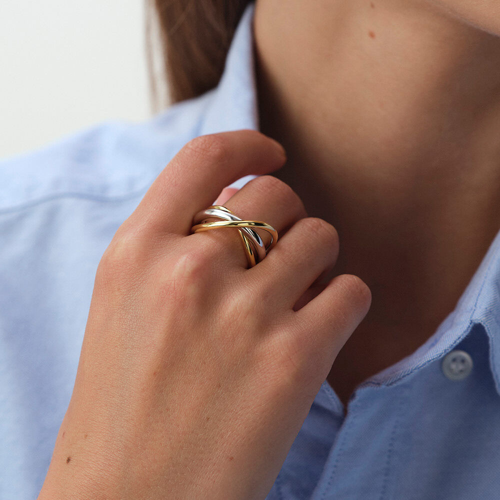 Bague large BELLEVILLE - Argent&eacute; / Dor&eacute; - Bagues larges  | Agatha