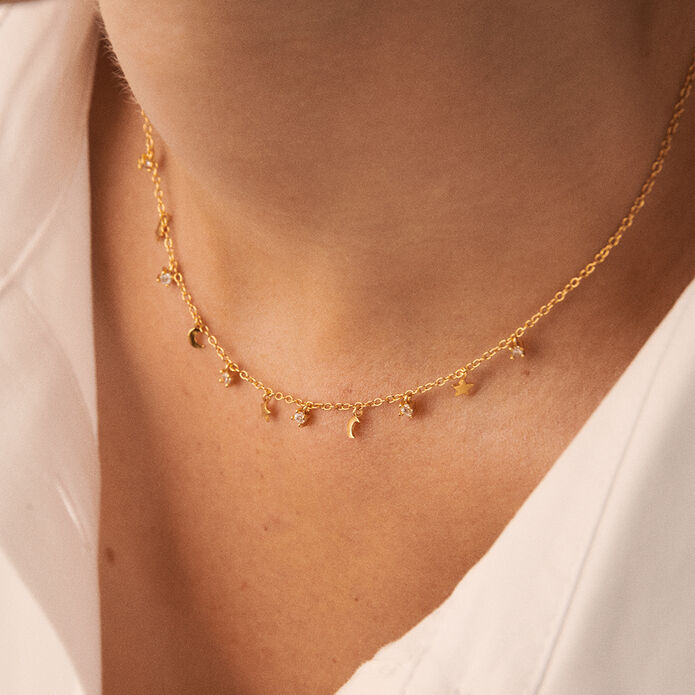 Collier ras du cou LUNITAS - Cristal / Doré - Colliers  | Agatha