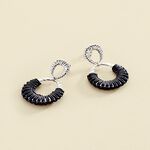 Boucles d'oreilles pendantes TWIGGY - Argenté / bleu foncé  - Boucles d'oreilles  | Agatha