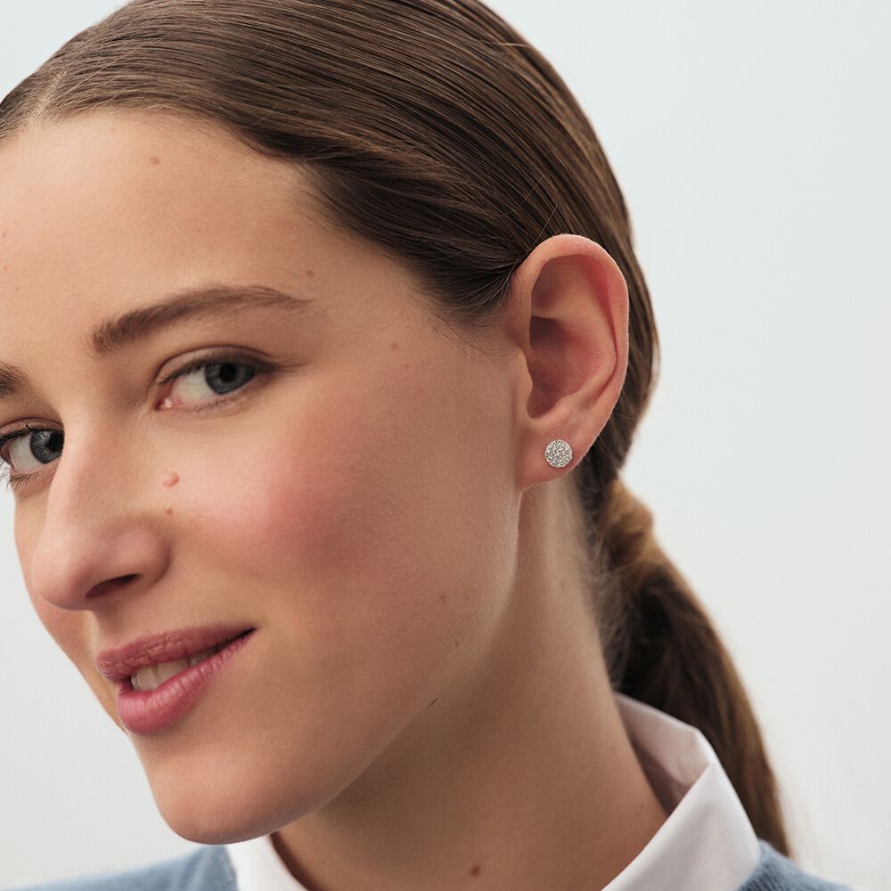 Boucles d'oreilles puces CRYSTAL - Cristal / Argent&eacute; - Boucles d'oreilles puces  | Agatha