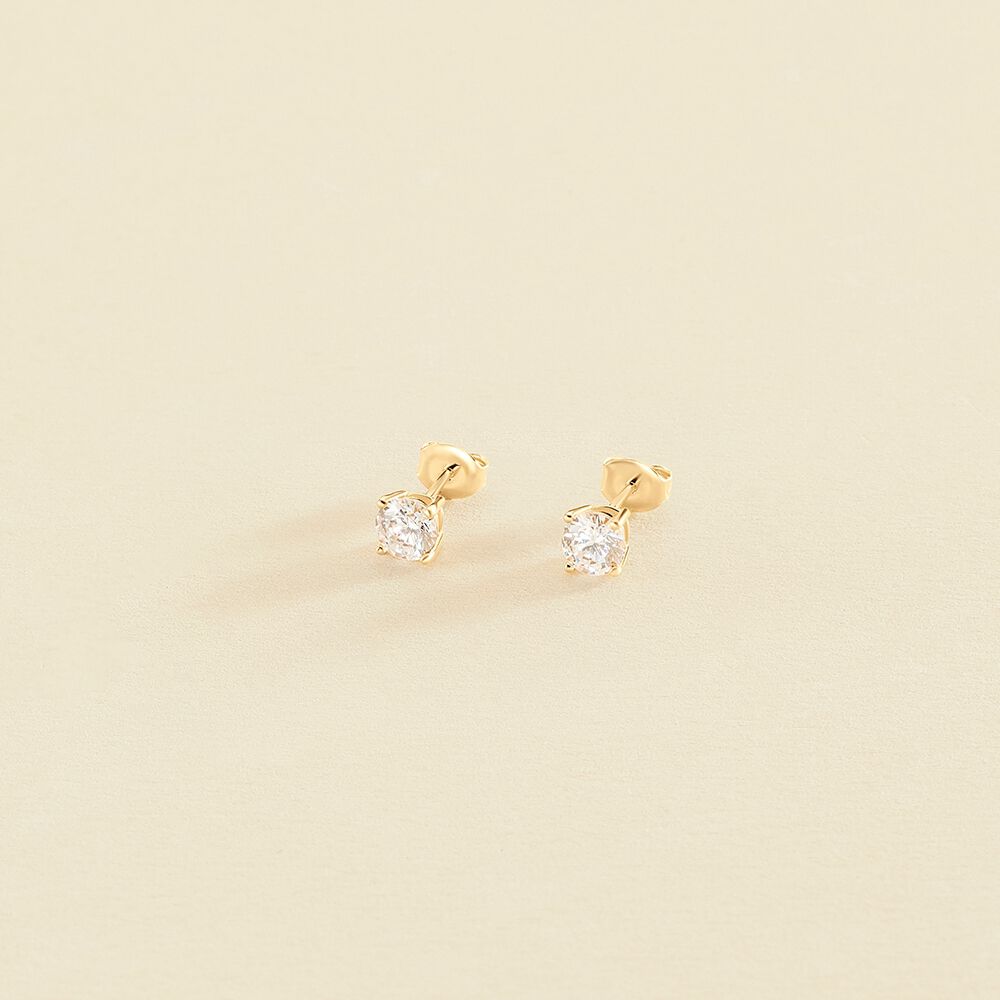 Boucles d'oreilles puces SOL - Cristal / Doré - Boucles d'oreilles puces  | Agatha