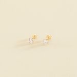 Boucles d'oreilles puces SOL - Cristal / Doré - Boucles d'oreilles puces  | Agatha