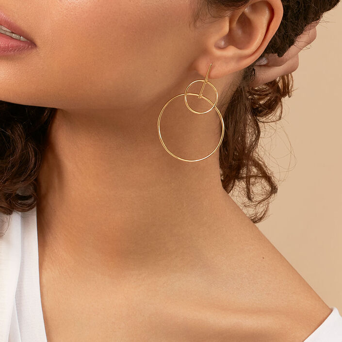 Boucles d'oreilles pendantes CASSINI - Doré - Boucles d'oreilles  | Agatha