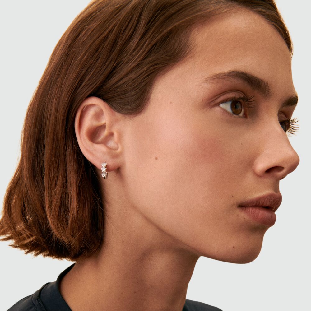 Piercing créole SPACEAGE - Cristal / Argenté - Piercings  | Agatha
