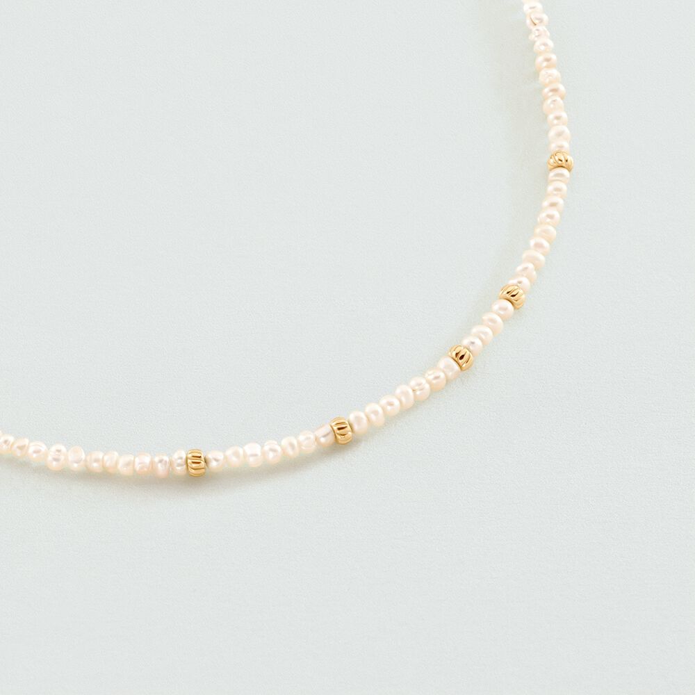 Collier ras du cou DIONE - Perle / Doré - Colliers fantaisie  | Agatha