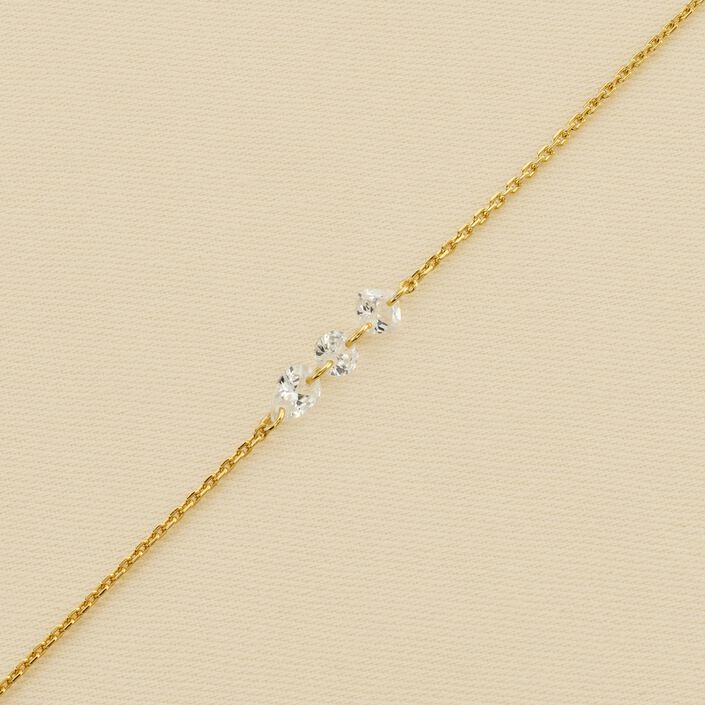 Bracelet souple PETILLE - Cristal / Doré - Bracelets  | Agatha