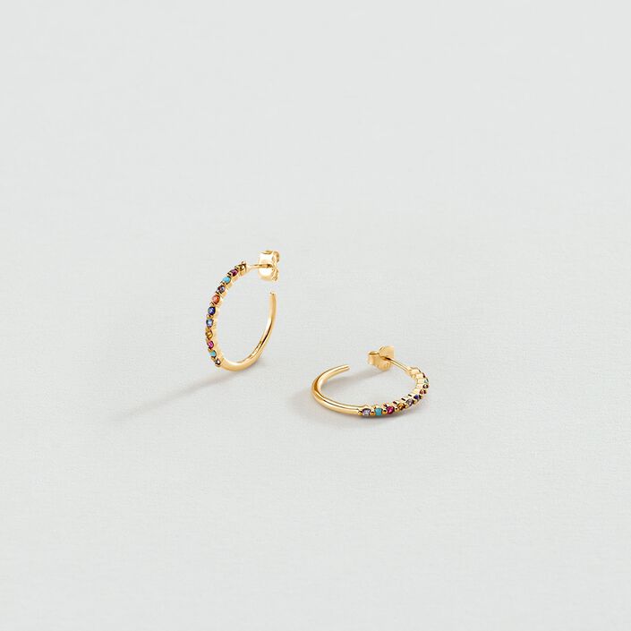 Créoles BELOVED - Multicolore / Doré - Boucles d'oreilles  | Agatha