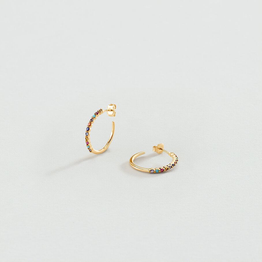 Créoles BELOVED - Multicolore / Doré - Boucles d'oreilles  | Agatha
