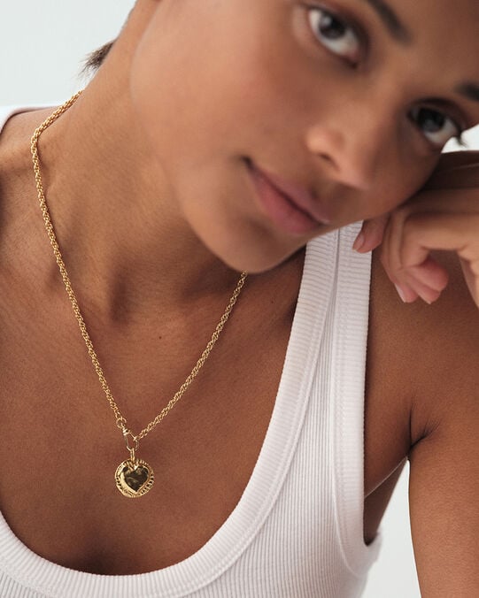Pendentif MÉDAILLE CŒUR - Doré - Bijoux sans pierre  | Agatha Pendentif MÉDAILLE CŒUR - Doré - Bijoux sans pierre  | Agatha